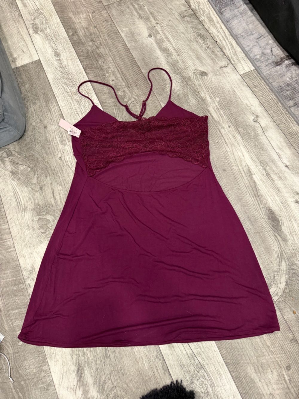 Victoria’s Secret heavenly Lace-Trim Slip Dress in Deep Berry - Picture 2 of 3